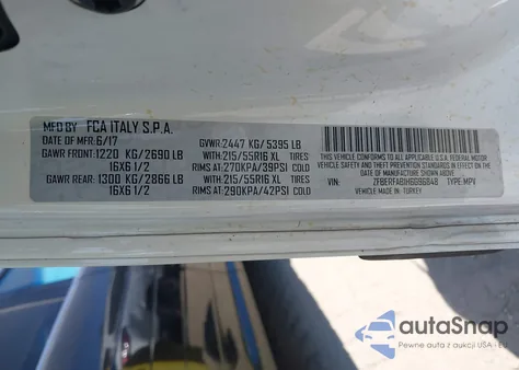 2017 Ram Promaster City Tradesman z USA, uszkodzony, nr VIN ZFBERFAB1H6G96848